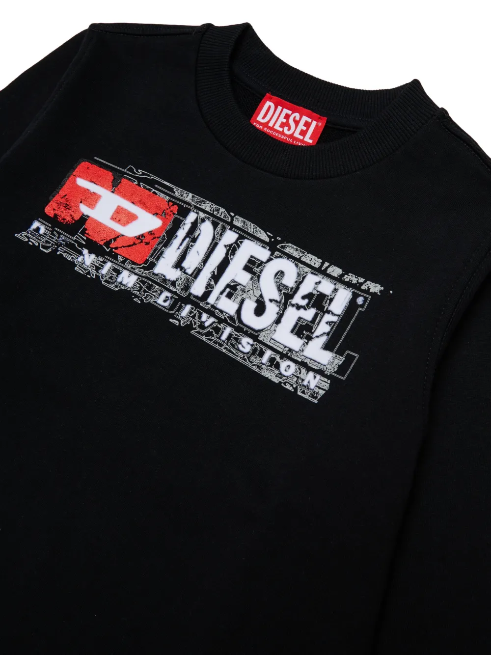 Diesel Kids Trui met logoprint Zwart