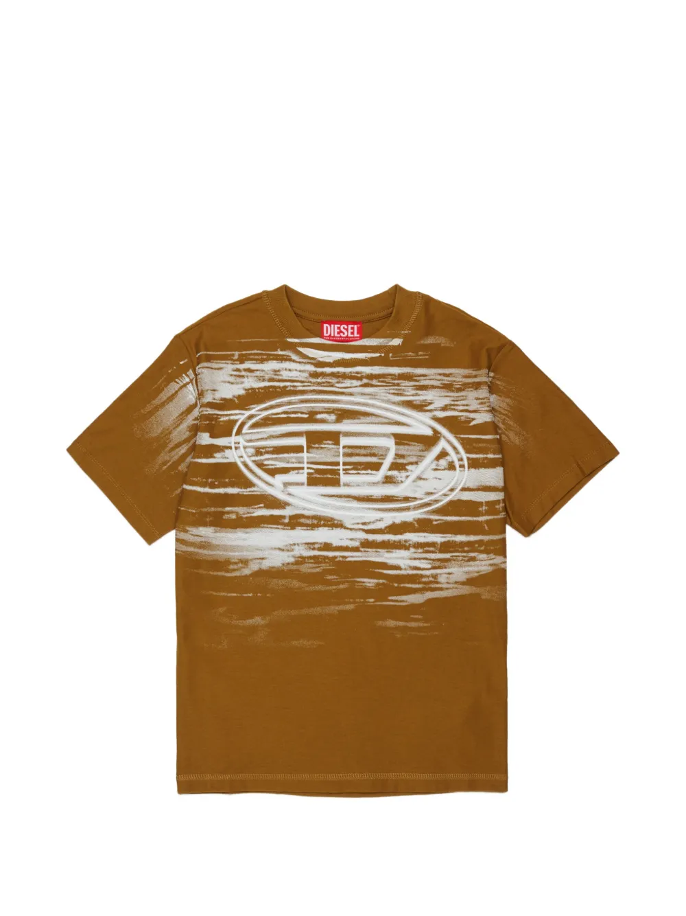Diesel Kids T-shirt Oval D con stampa - Marrone