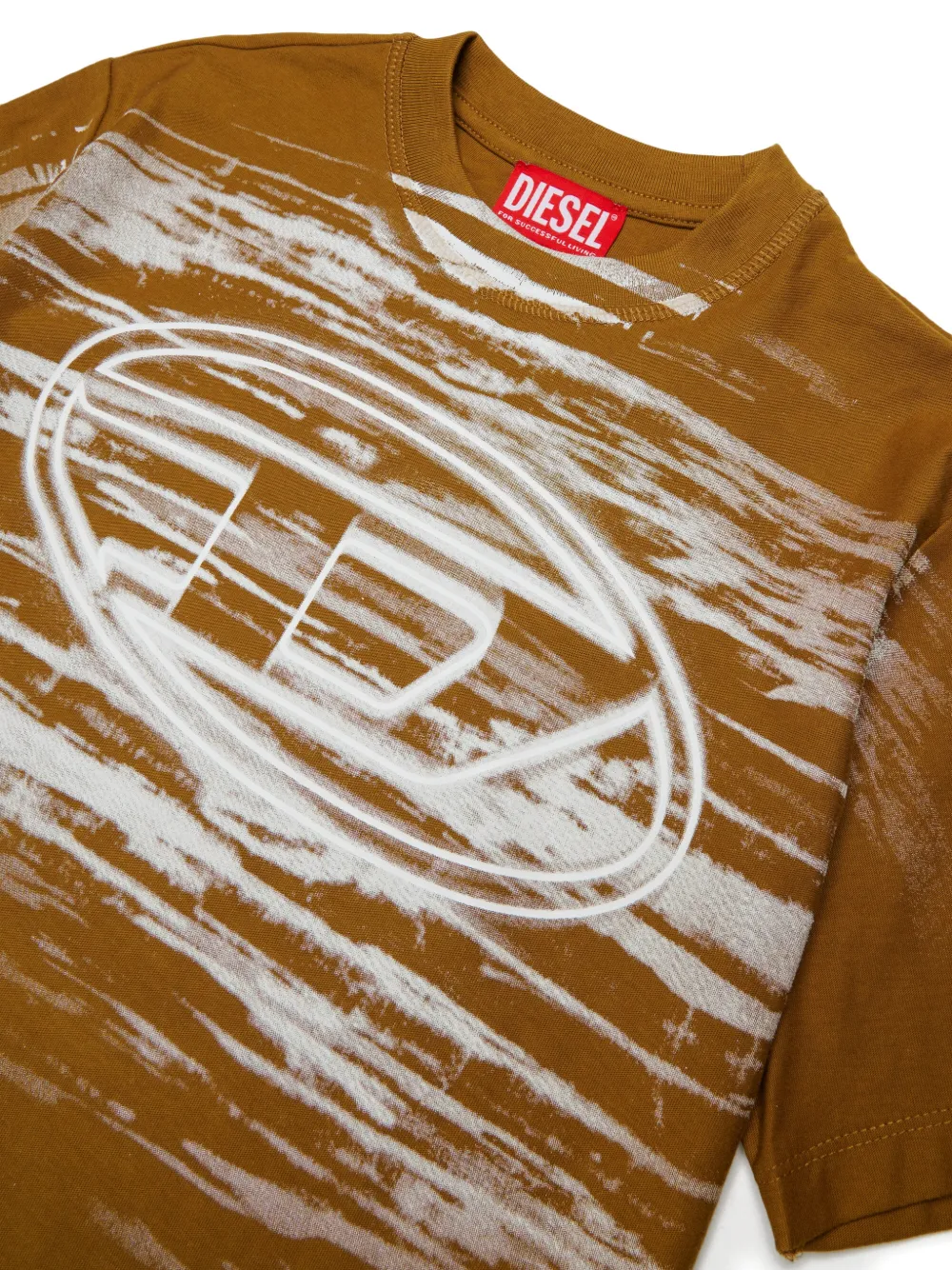 Diesel Kids T-shirt met logoprint Bruin