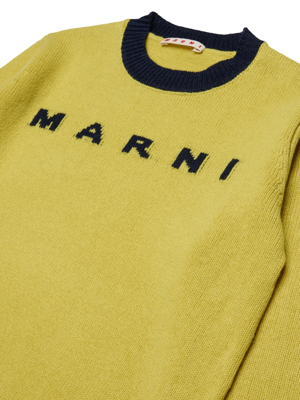 Marni Kids Marni trui met logo intarsia Geel