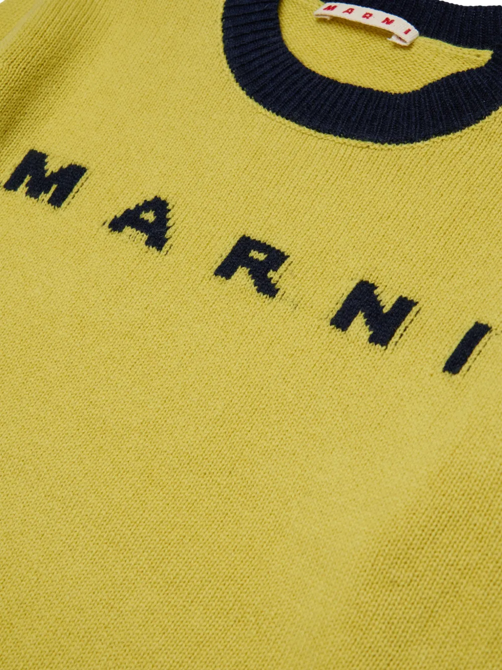 Marni Kids Marni trui met logo intarsia Geel