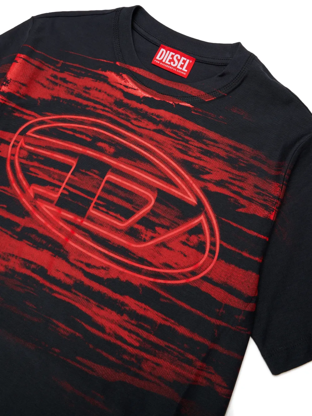 Diesel Kids T-shirt met logoprint Zwart