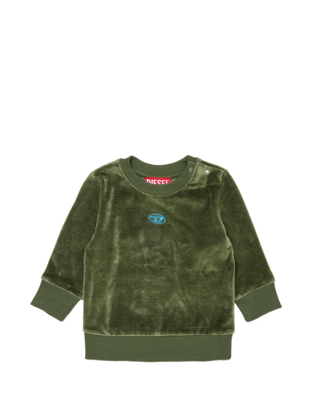 Diesel Kids Felpa con logo ricamato - Verde