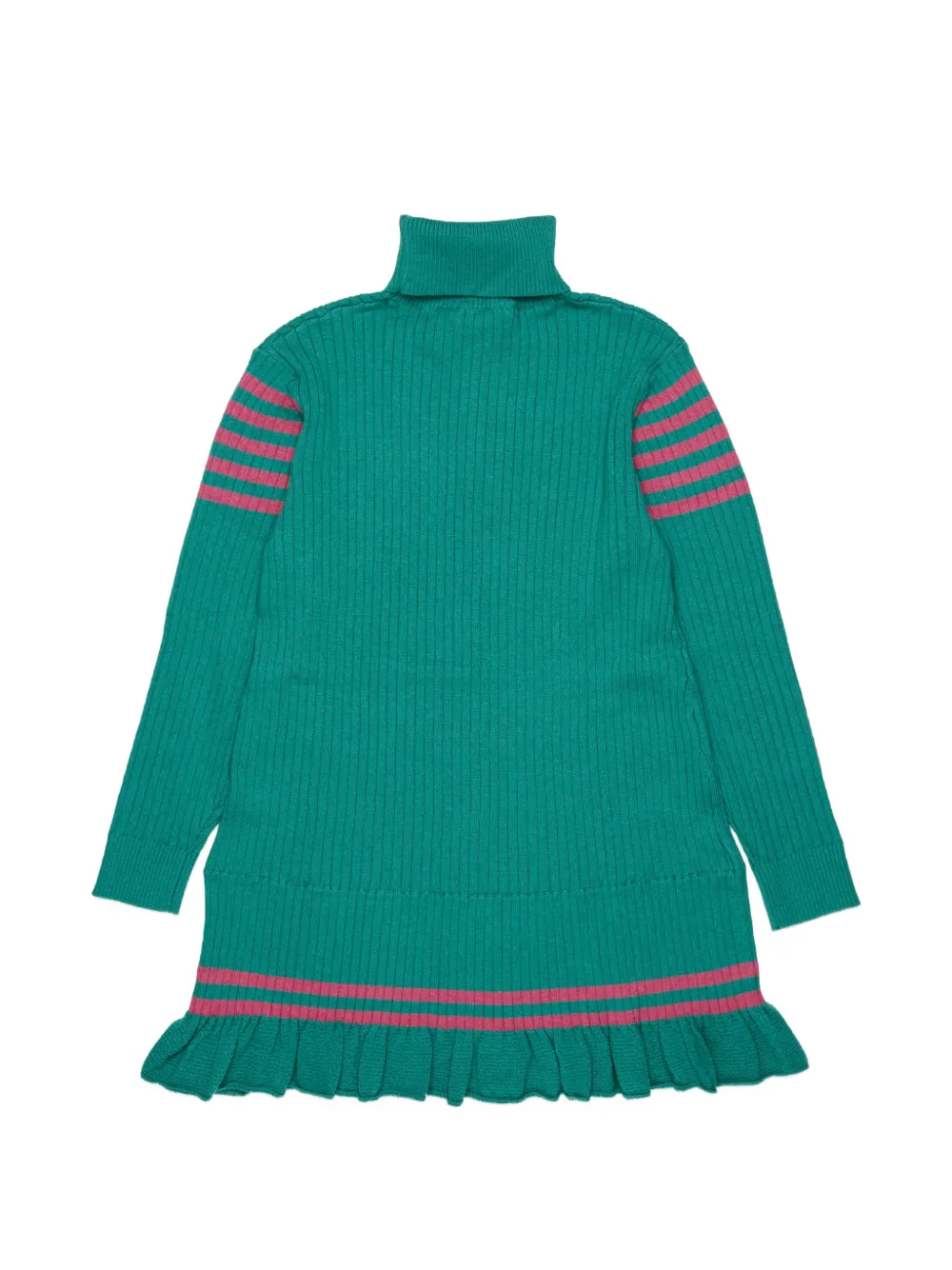 Marni Kids Geribbelde jurk met ruches Groen