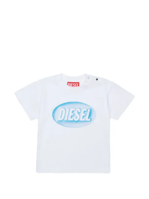 Diesel Kids logo-print press-stud T-shirt