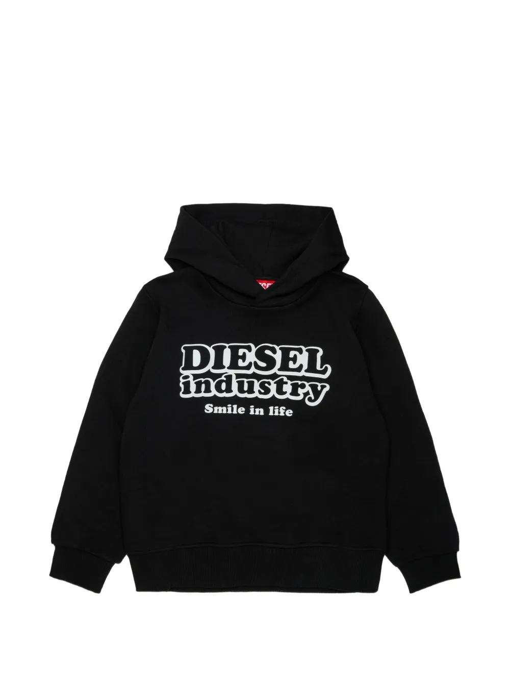 Diesel Kids Felpa con cappuccio e logo - Nero