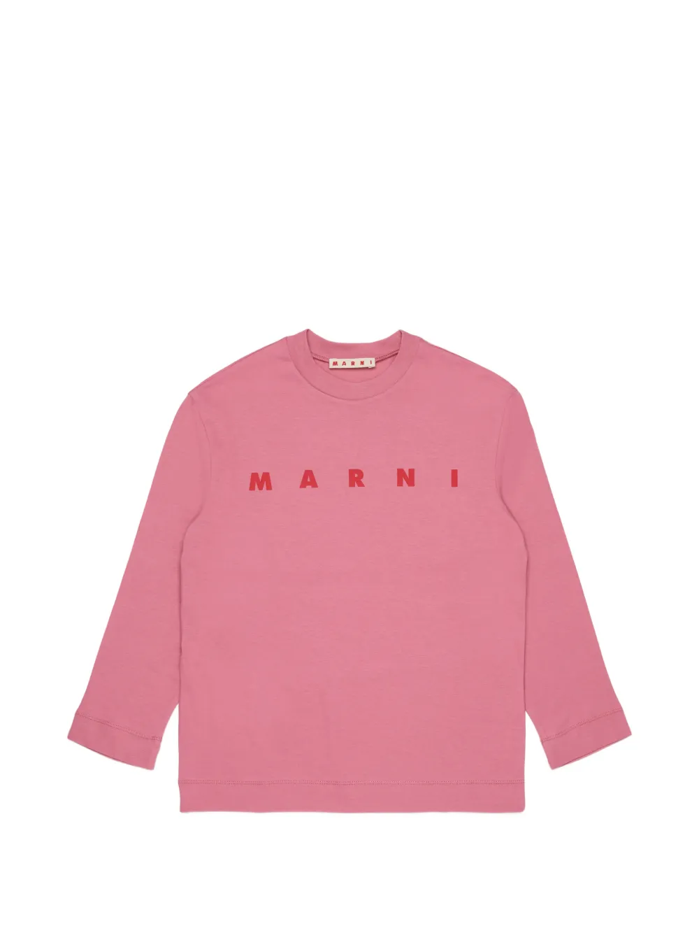 Marni Kids logo-print long-sleeve T-shirt - Rosa