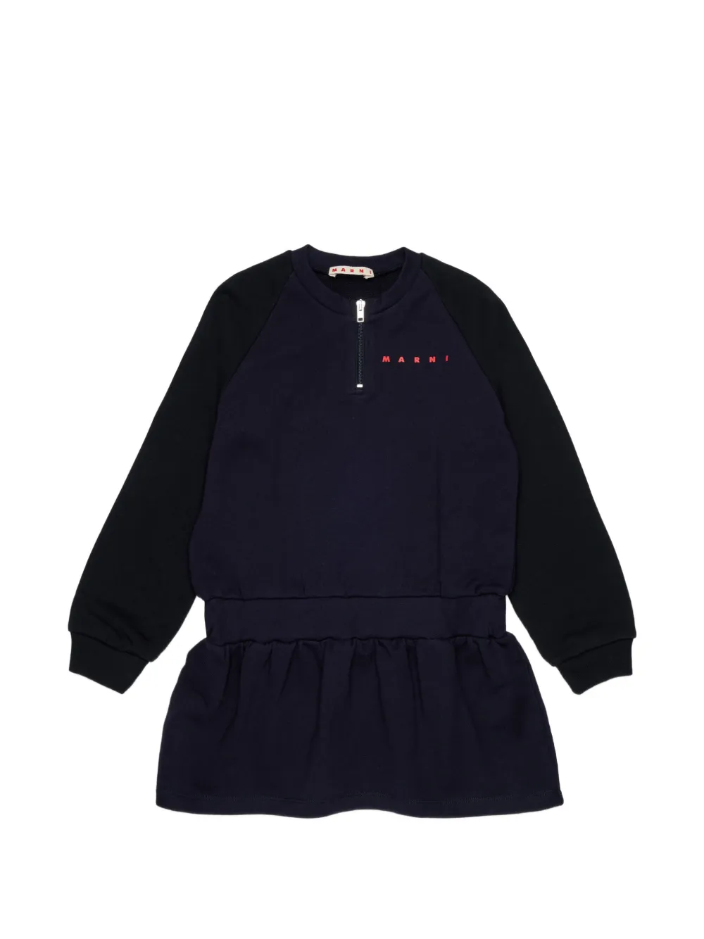 Marni Kids logo-print midi dress - Blue