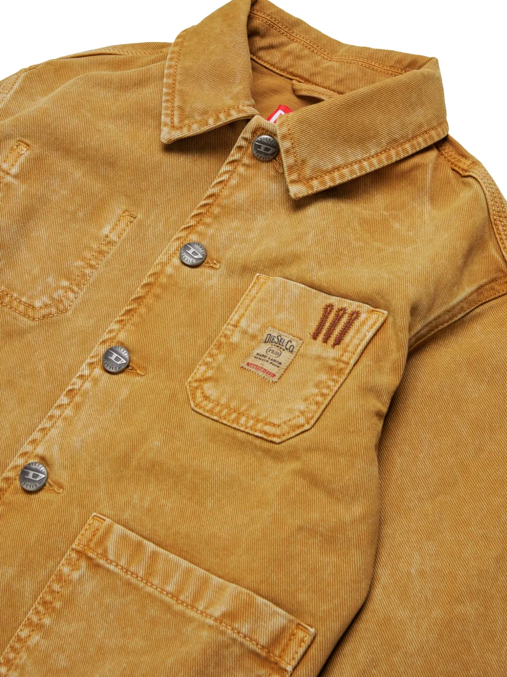 Diesel Kids Spijkerjack met geborduurd logo Bruin