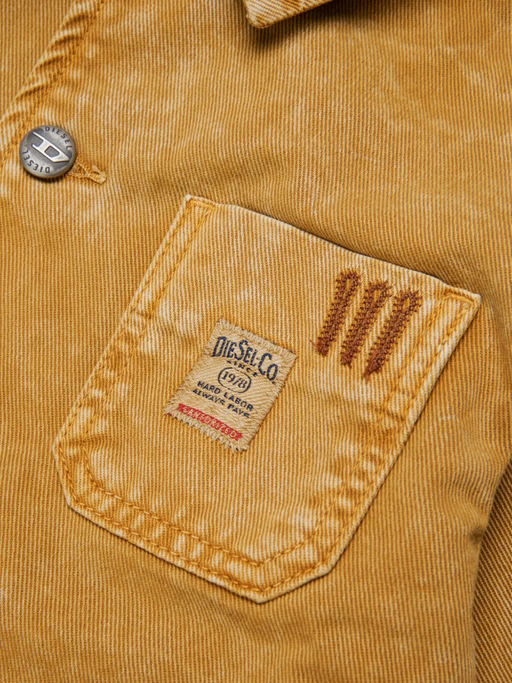 Diesel Kids Spijkerjack met geborduurd logo Bruin