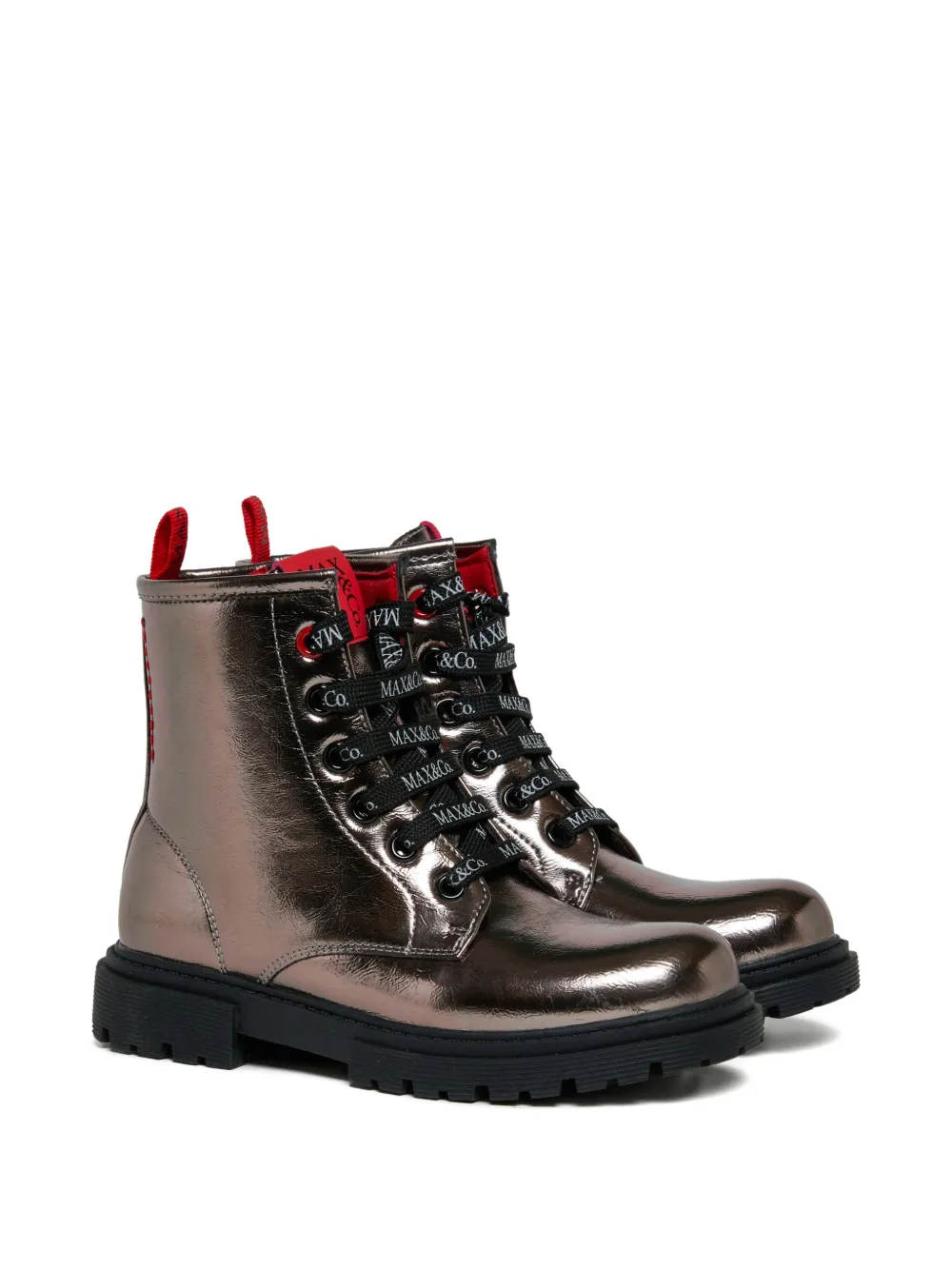 MAX&Co. Kids Stivaletti con effetto metallizzato - Marrone