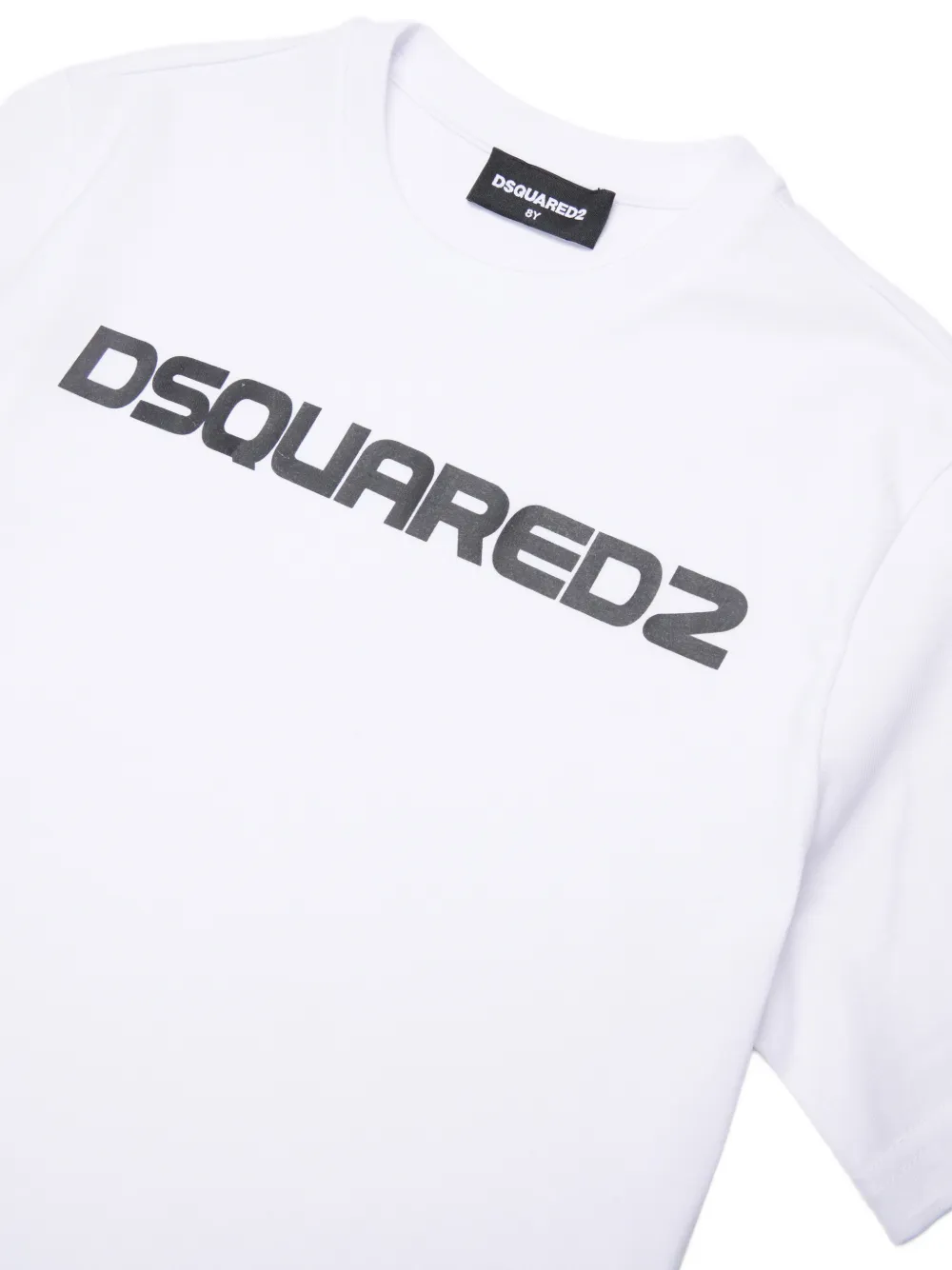 DSQUARED2 KIDS T-shirt met mesh detail en logoprint Wit