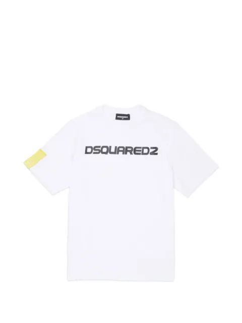 DSQUARED2 KIDS logo-print mesh-detail T-shirt