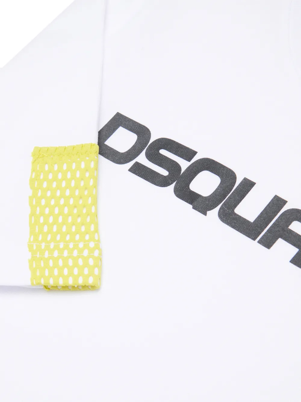 DSQUARED2 KIDS T-shirt met mesh detail en logoprint Wit