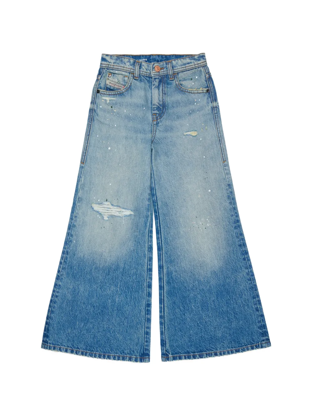 Diesel Kids paint-splatter jeans - Blu