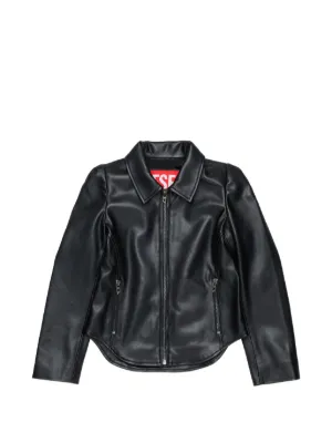 Dolce & Gabbana Kids Studded Leather Biker Jacket | Black | FARFETCH