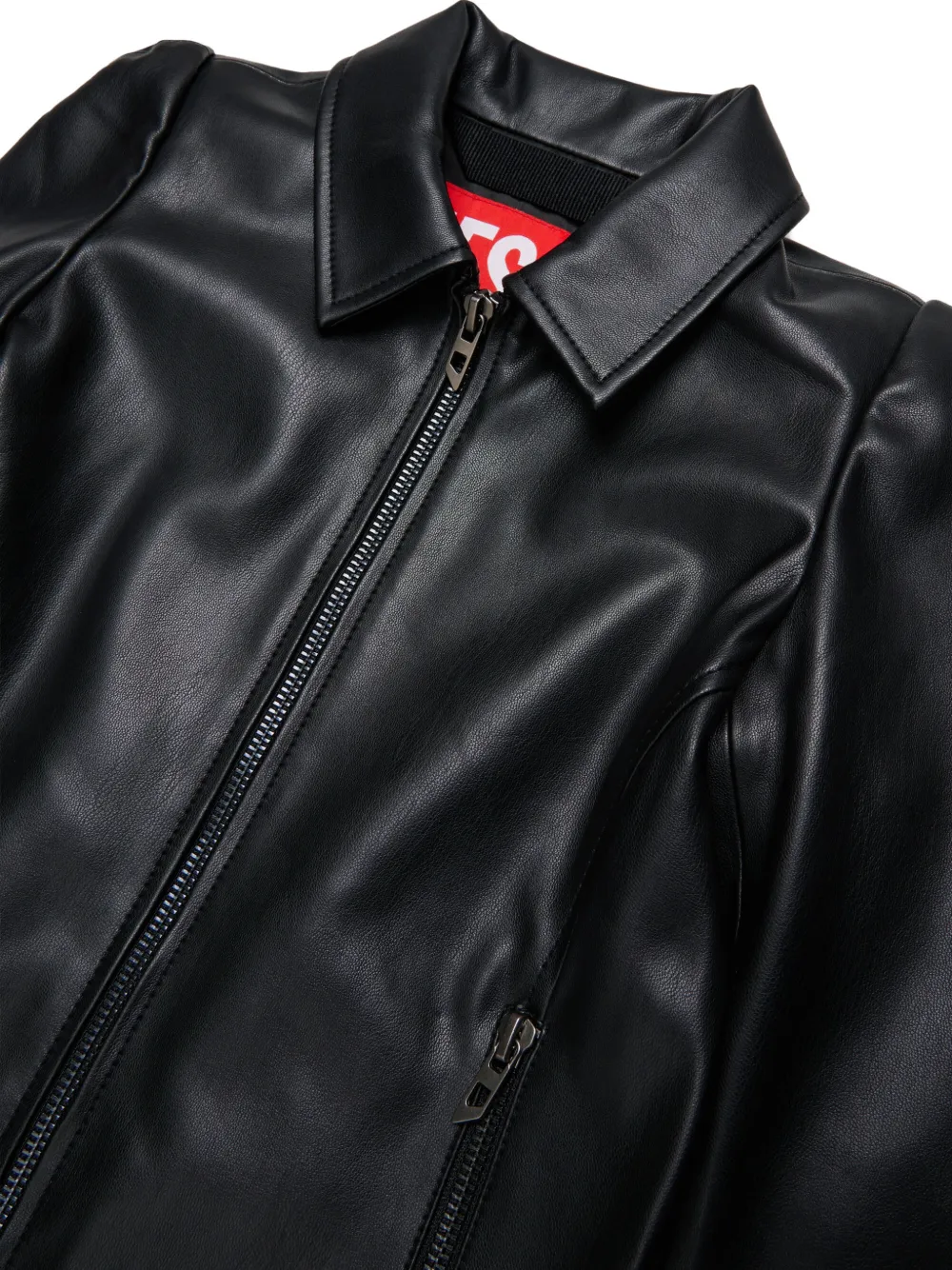 Diesel Kids Bikerjack van gecoate stof Zwart