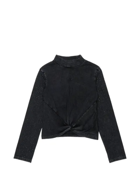 Diesel Kids rhinestone-embellished twist-detail T-shirt