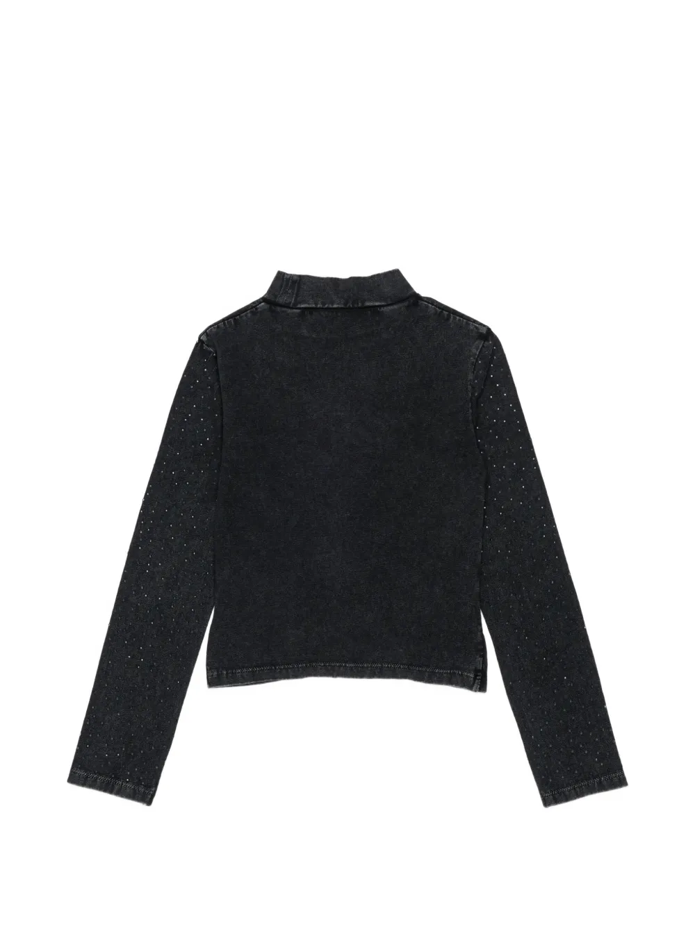 Diesel Kids T-shirt verfraaid met stras en gedraaid detail Zwart