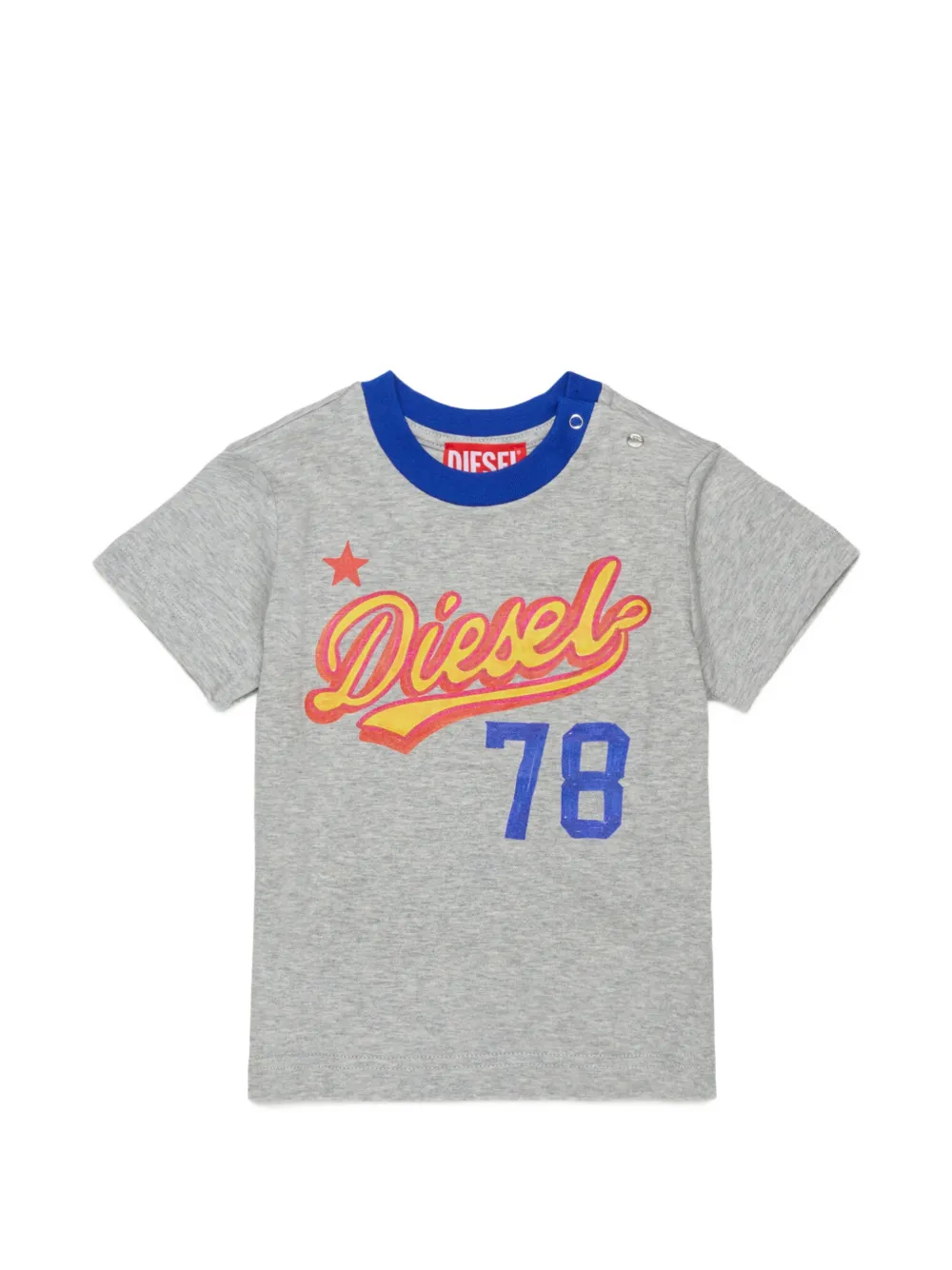 Diesel Kids T-shirt in cotone con logo - Grigio