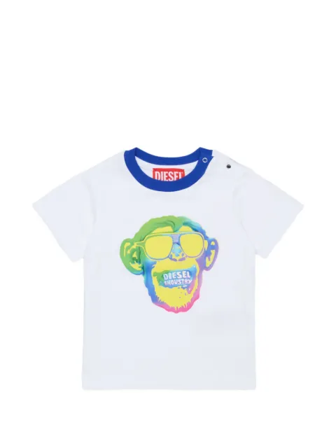 Diesel Kids playera con estampado gráfico y botones a presión