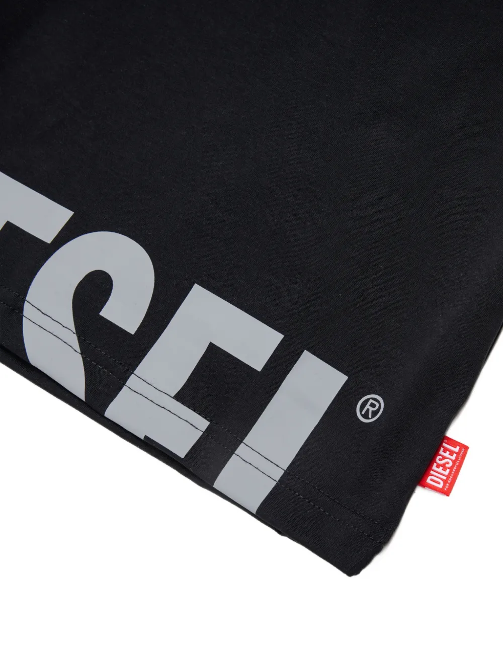 Diesel Kids Katoenen T-shirt met logoprint Zwart