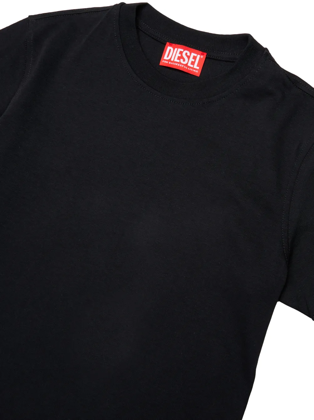 Diesel Kids Katoenen T-shirt met logoprint Zwart