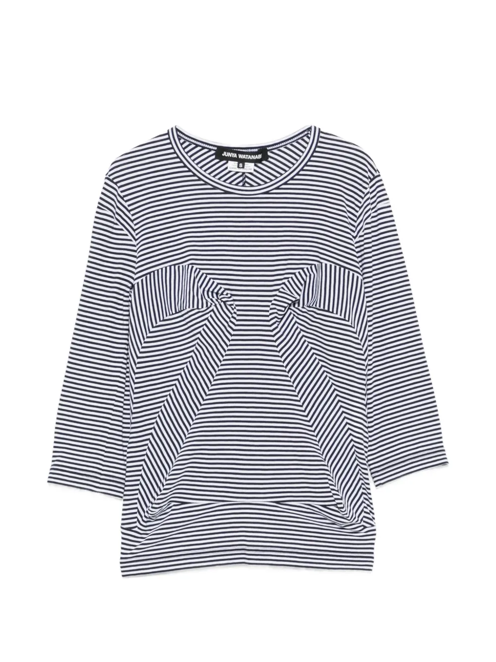 Junya Watanabe striped panelled T-shirt - Blu