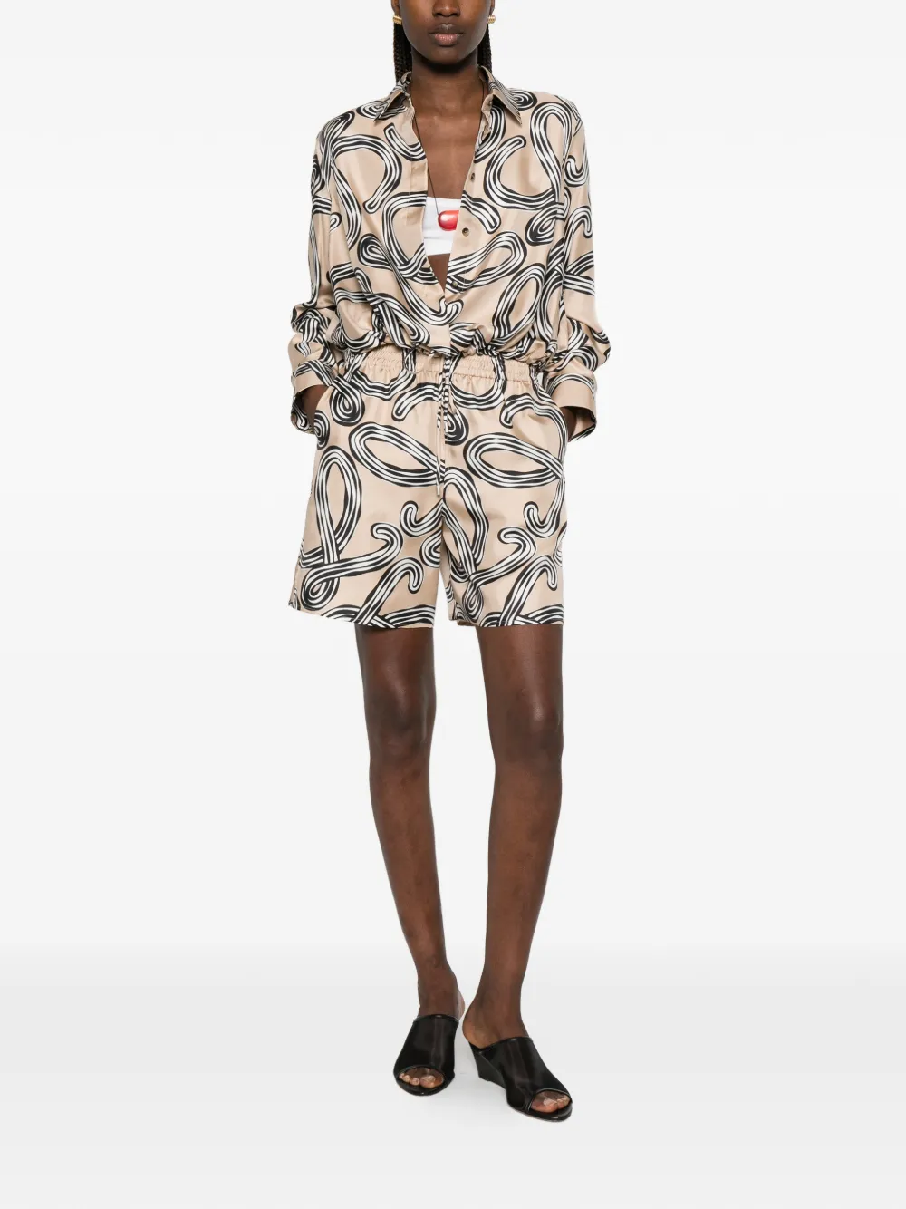 LOEWE x Paula's Ibiza shorts met elastische tailleband Beige
