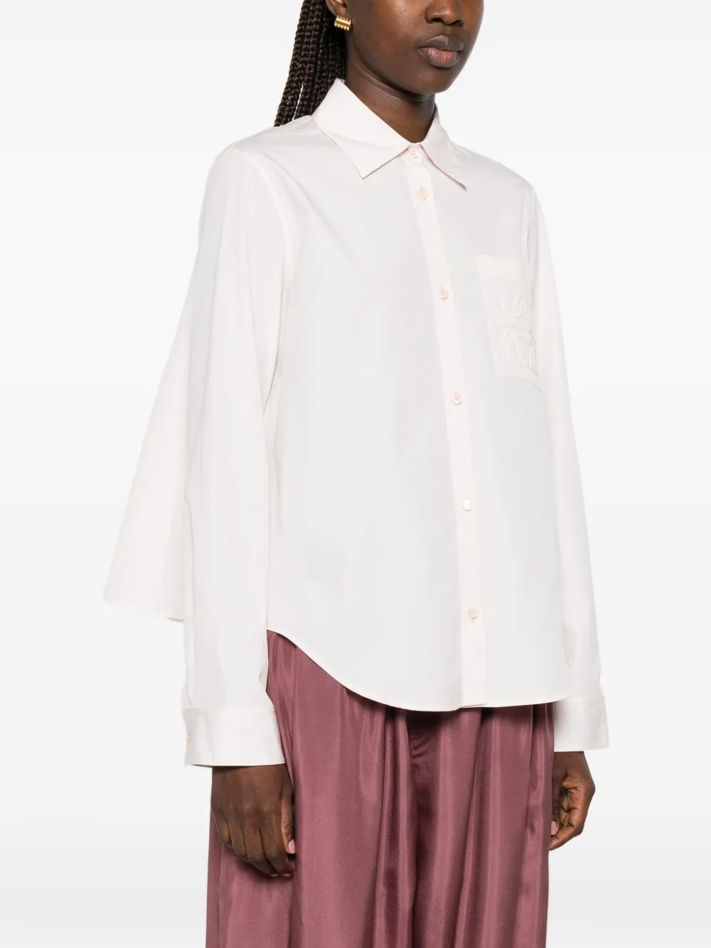 LOEWE x Paula's Ibiza swing blouse met geborduurd Anagram Roze