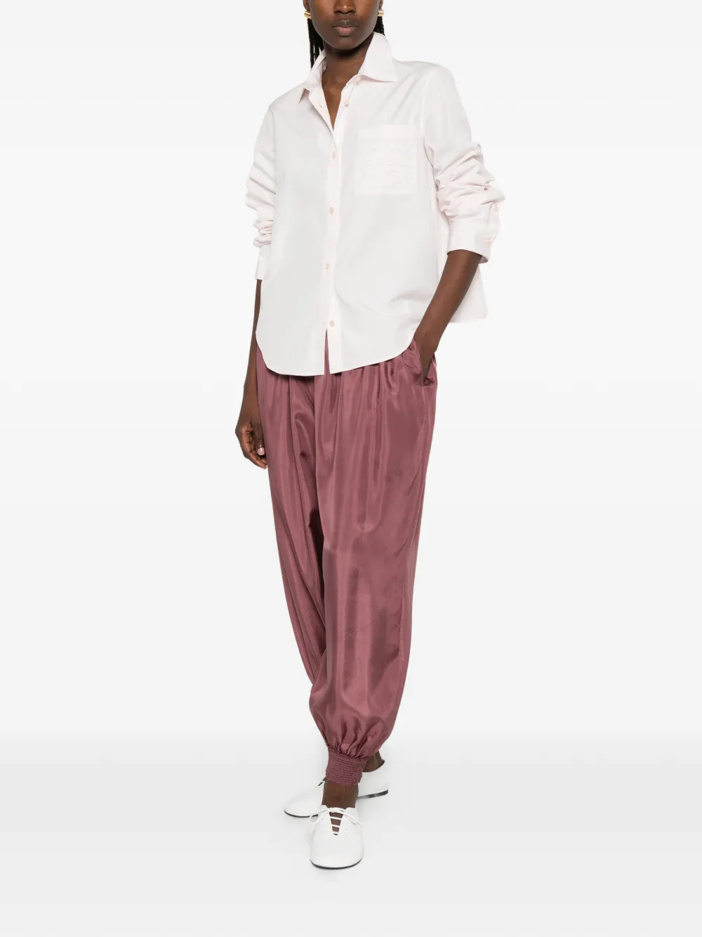 LOEWE x Paula's Ibiza swing blouse met geborduurd Anagram Roze