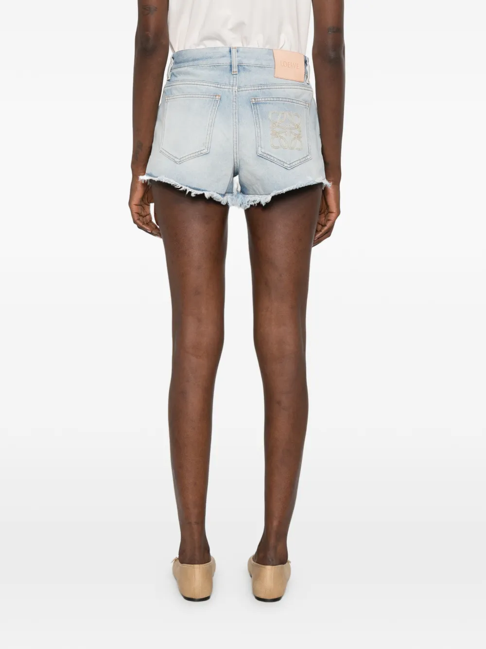 LOEWE x Paula's Ibiza shorts met franje Blauw