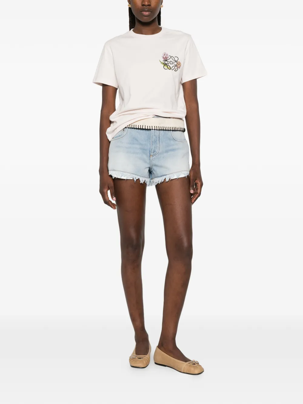 LOEWE x Paula's Ibiza shorts met franje Blauw