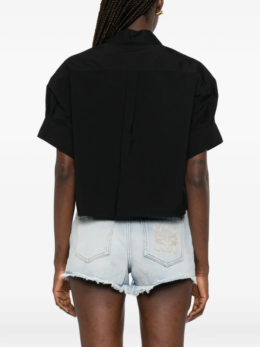 LOEWE x Paula's Ibiza blouse met geborduurd Anagram Zwart