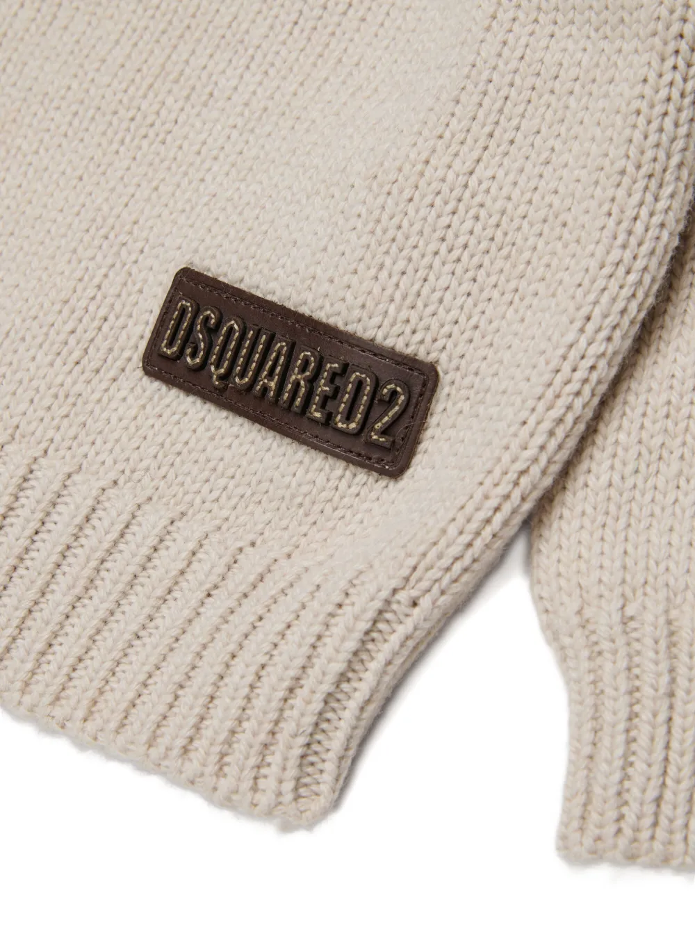 DSQUARED2 KIDS Fair Isle gebreide trui Beige