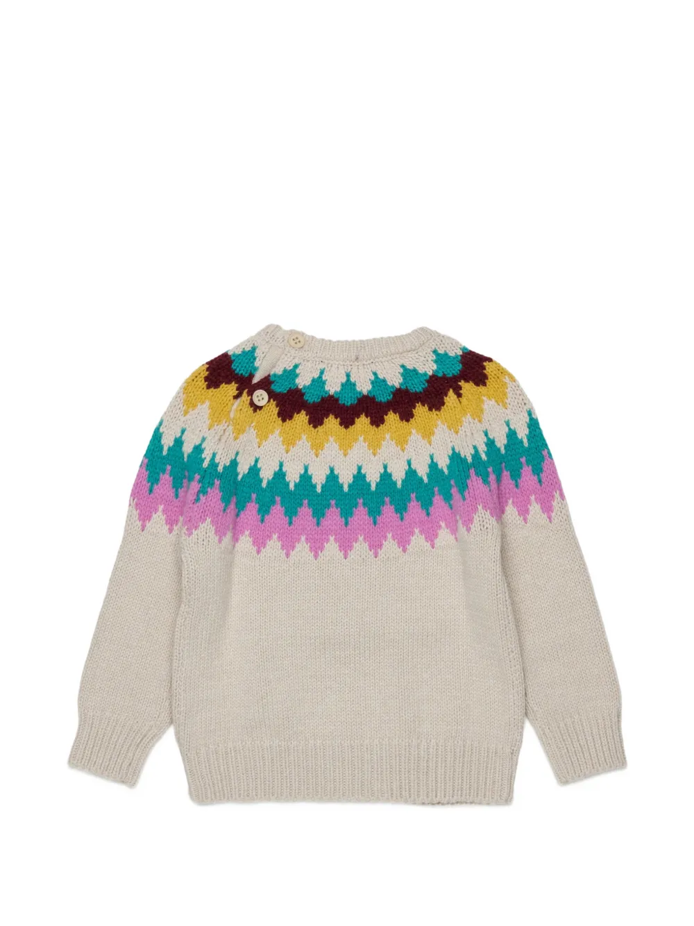 DSQUARED2 KIDS Fair Isle gebreide trui Beige