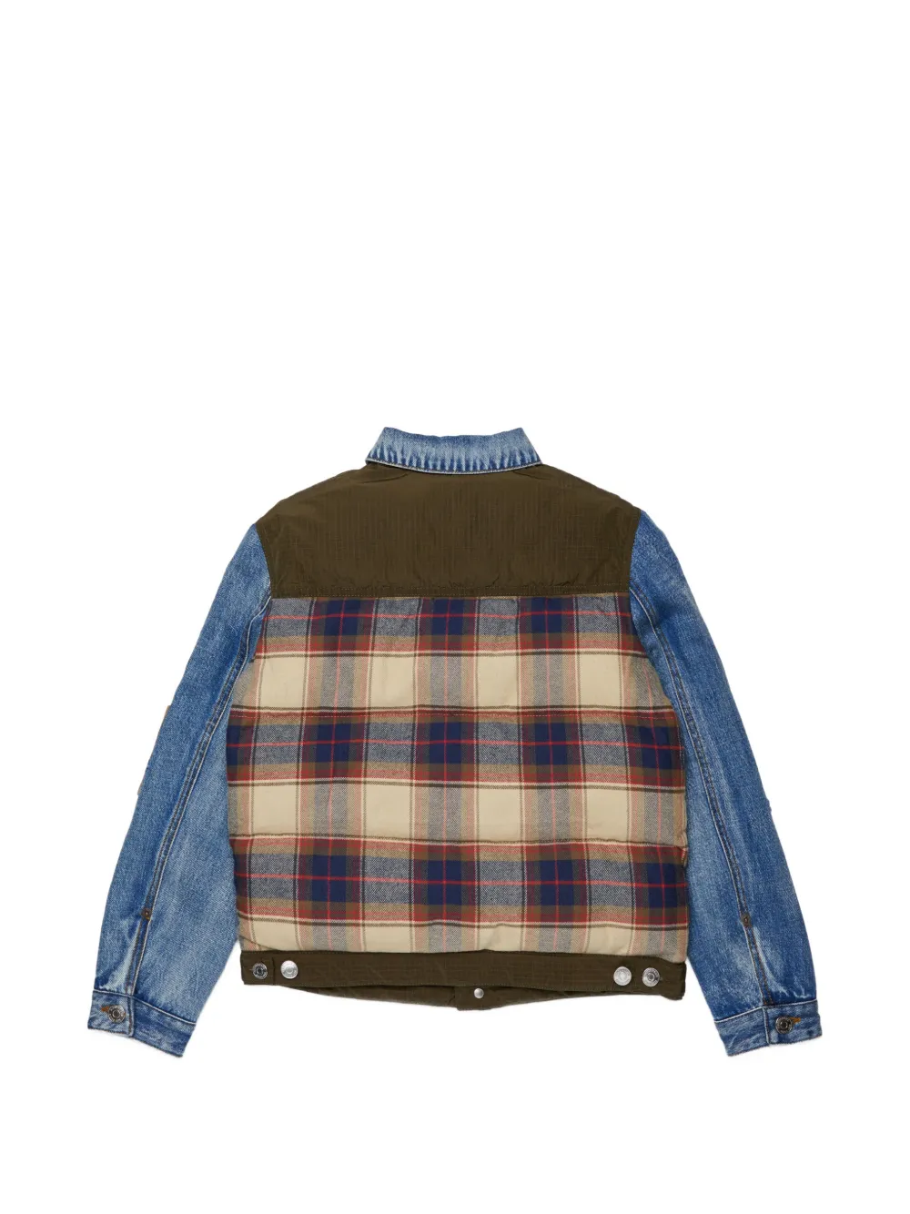 DSQUARED2 KIDS Geruit spijkerjack met patchwork Blauw