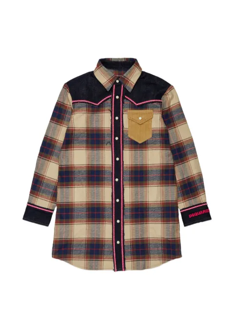 DSQUARED2 KIDS check-print panelled shirt dress