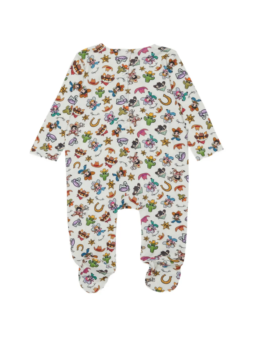  Dsquared2 Kids Mono Largo Con Estampado Western - Blanco 