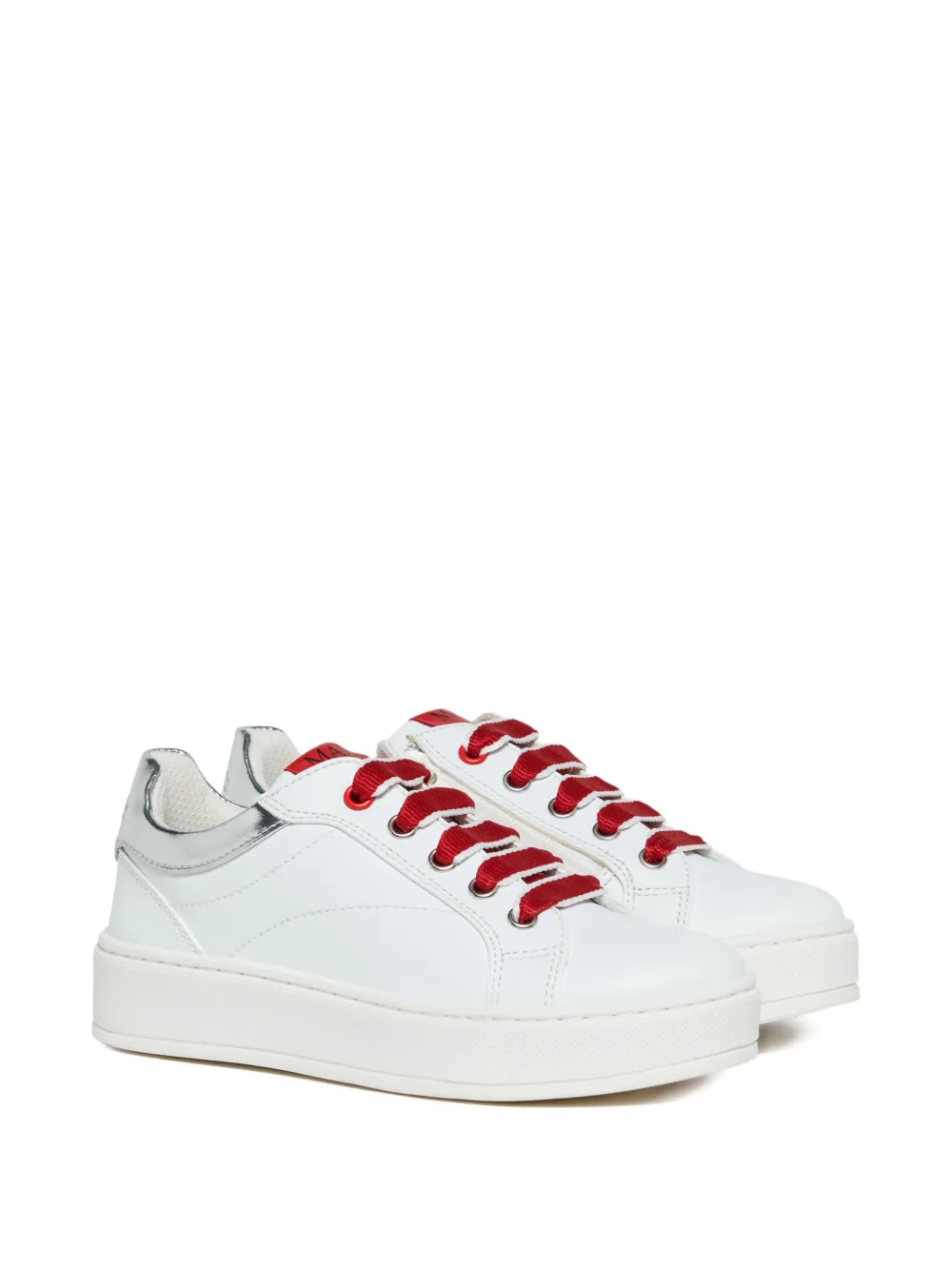 MAX&Co. Kids baskets à empiècement métallisé et lacets contrastants - Blanc MAX&Co. Kids baskets à empiècement métallisé et lacets contrastants - Blanc