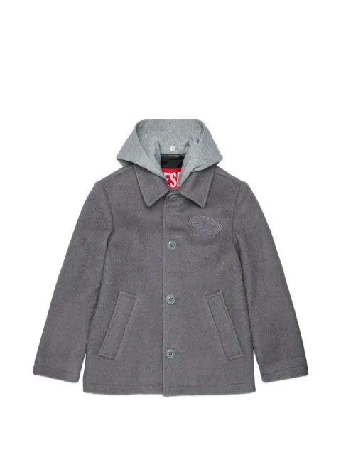 Diesel Kids logo-patch hooded coat