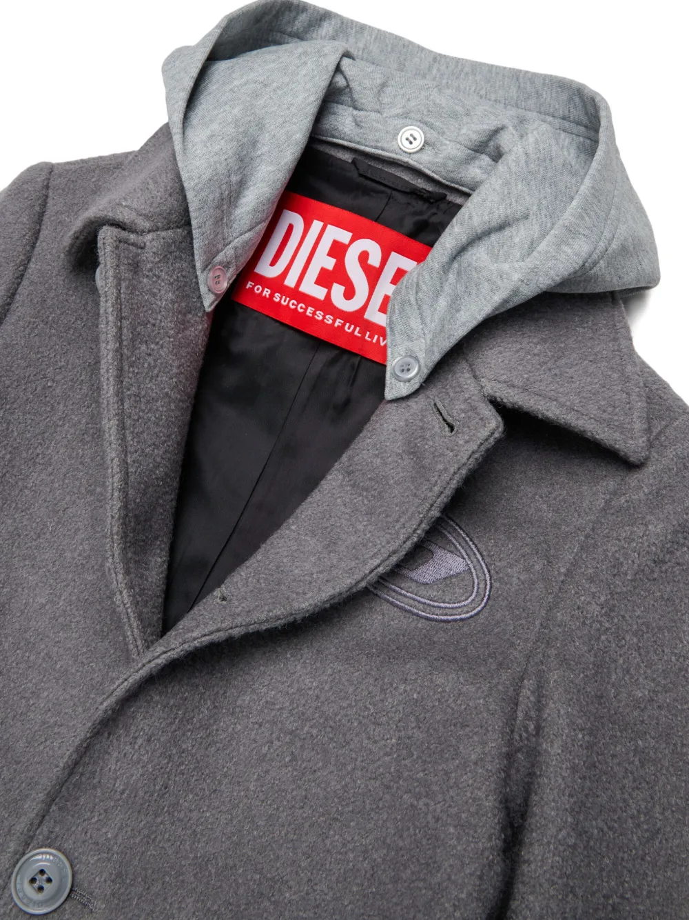 Diesel Kids Jas met logopatch Grijs
