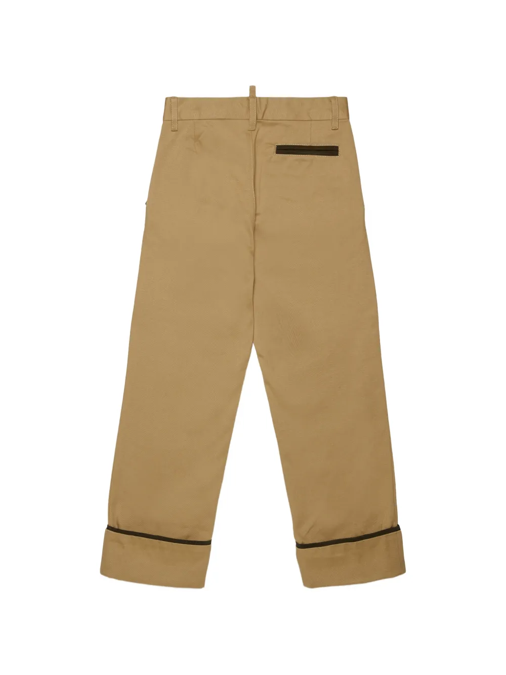 DSQUARED2 KIDS Broek met omgeslagen pijpen en logoprint Beige