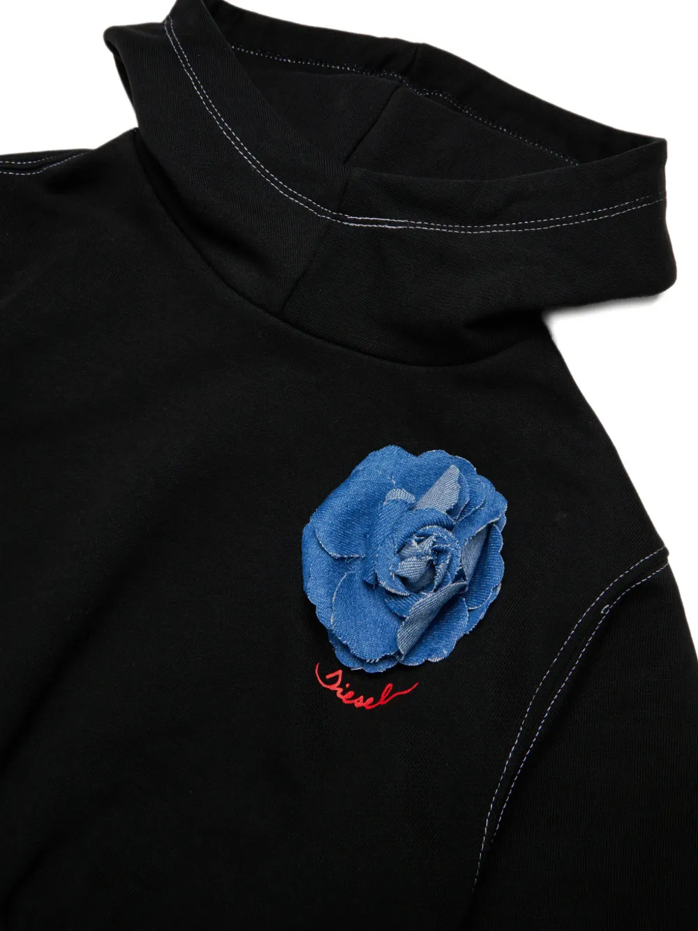 Diesel Kids Hoodie met logoprint Zwart