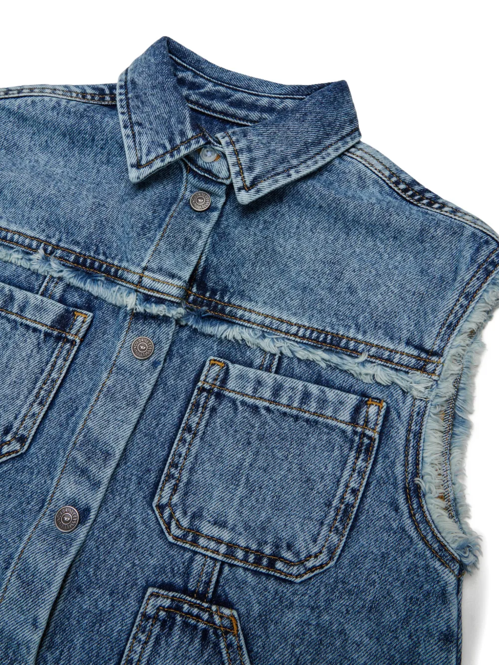 Diesel Kids Flared mouwloze jurk Blauw