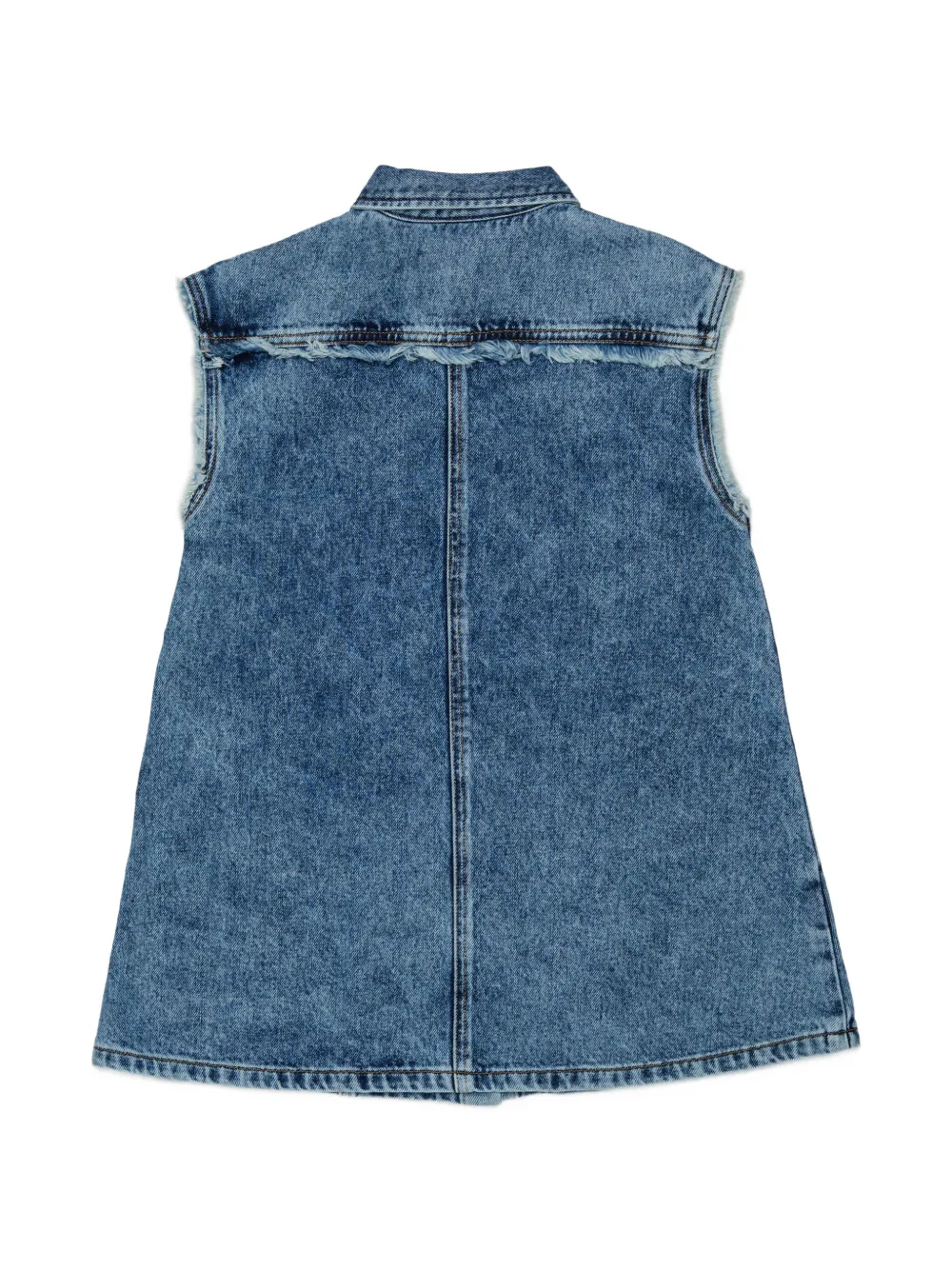 Diesel Kids Flared mouwloze jurk Blauw