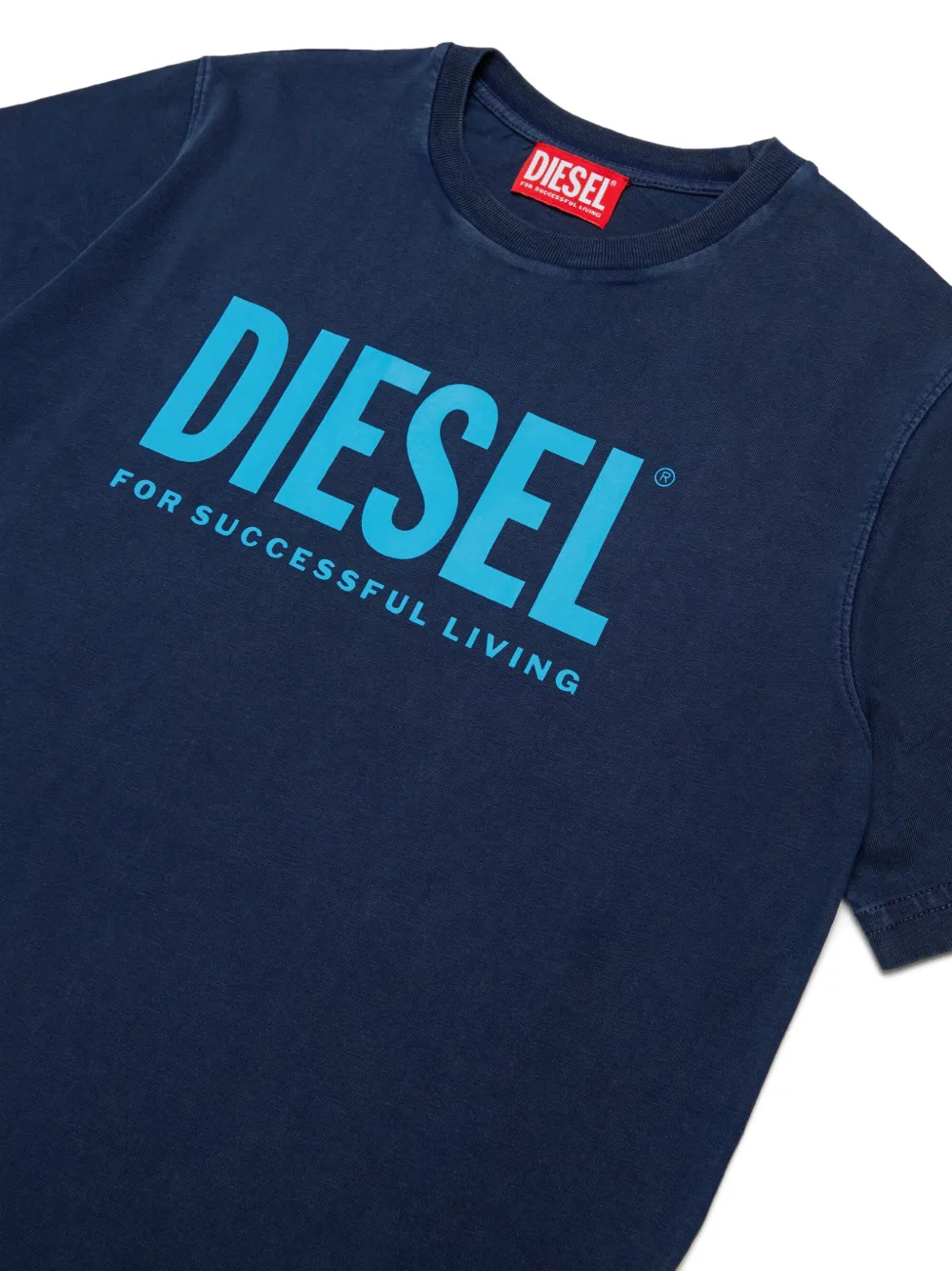 Diesel Kids T-shirt met logoprint Blauw