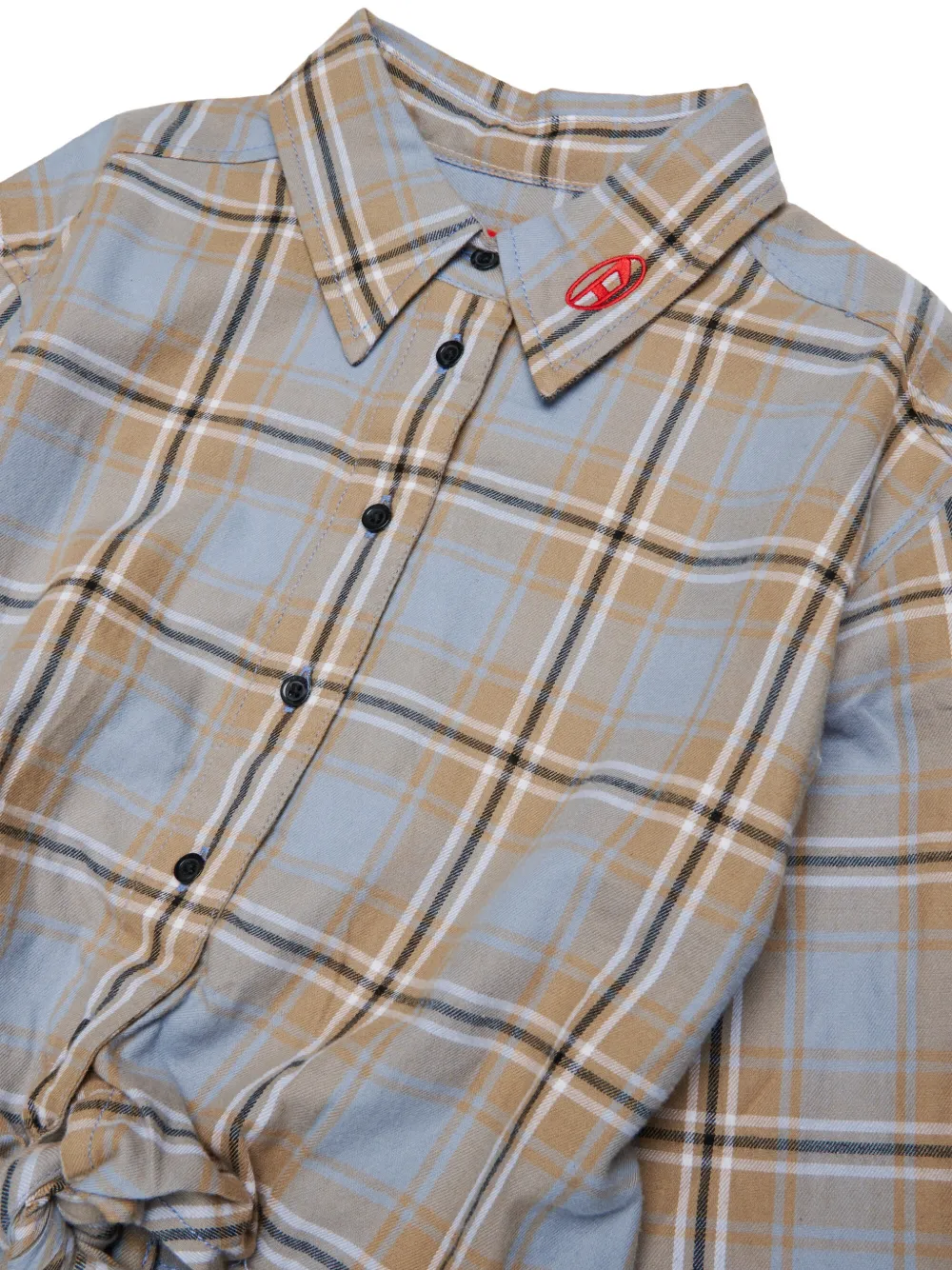 Diesel Kids Mini-shirtjurk met geknoopt detail Blauw