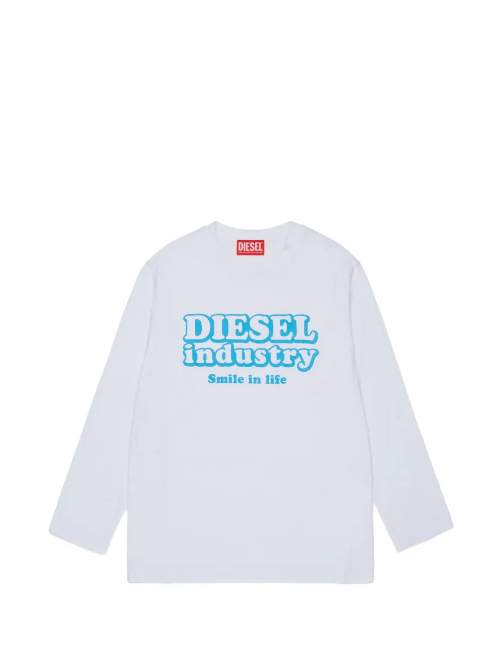 Diesel Kids T-shirt a maniche lunghe con logo - Bianco