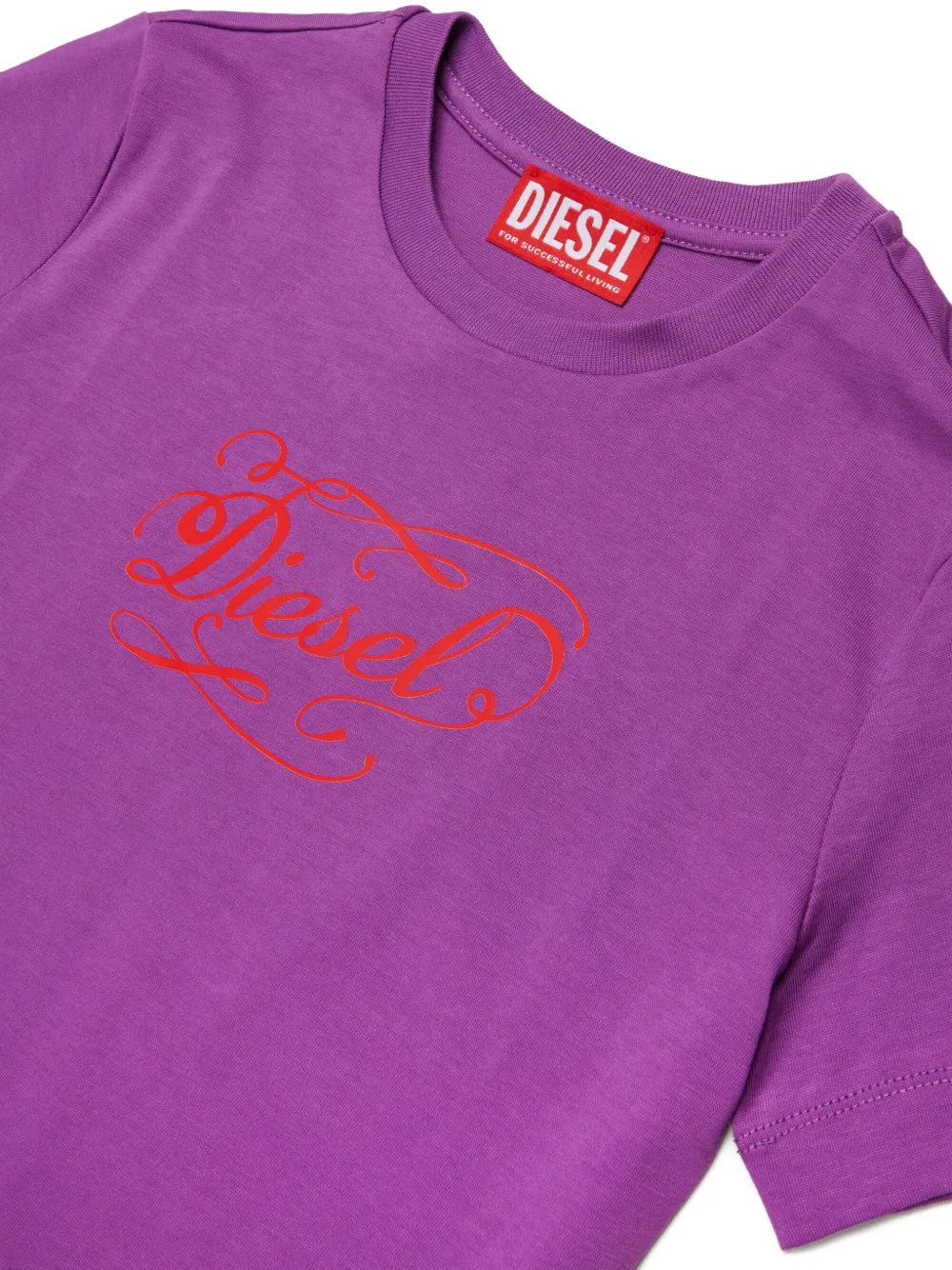 Diesel Kids T-shirt met logoprint Paars